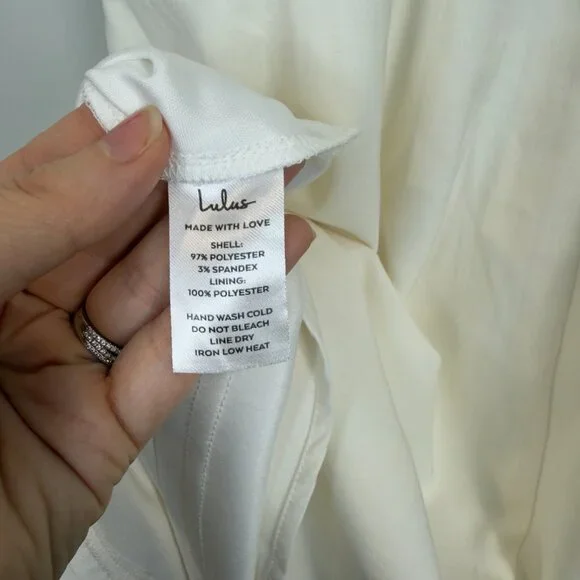 Lulus Divine Darling White Ruffled Skater Dress, Size L - Picture 7 of 10